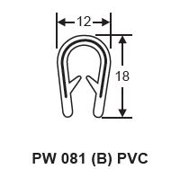 AMBASSADOR BLACK PINCHWELD EDGE TRIM 12 X 18 